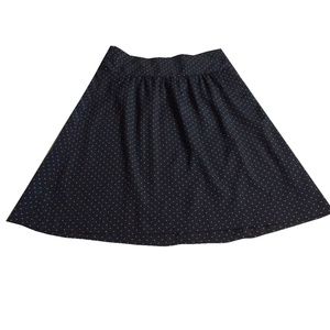 dark blue skirt with white dots